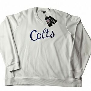 The Wild Collective Colts Sweatshirt Womens‎ 2XL White NEW NFL V-Neck Embroidery